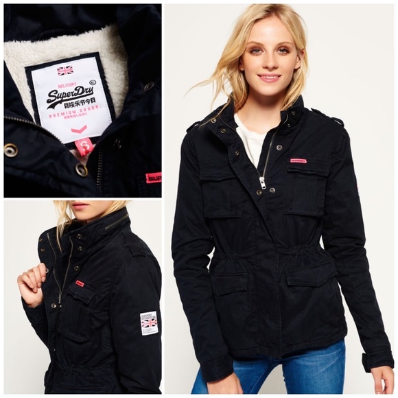 SUPERDRY Winter Rookie Military Jacket, black EUC, size XS - Picture 2 of 10